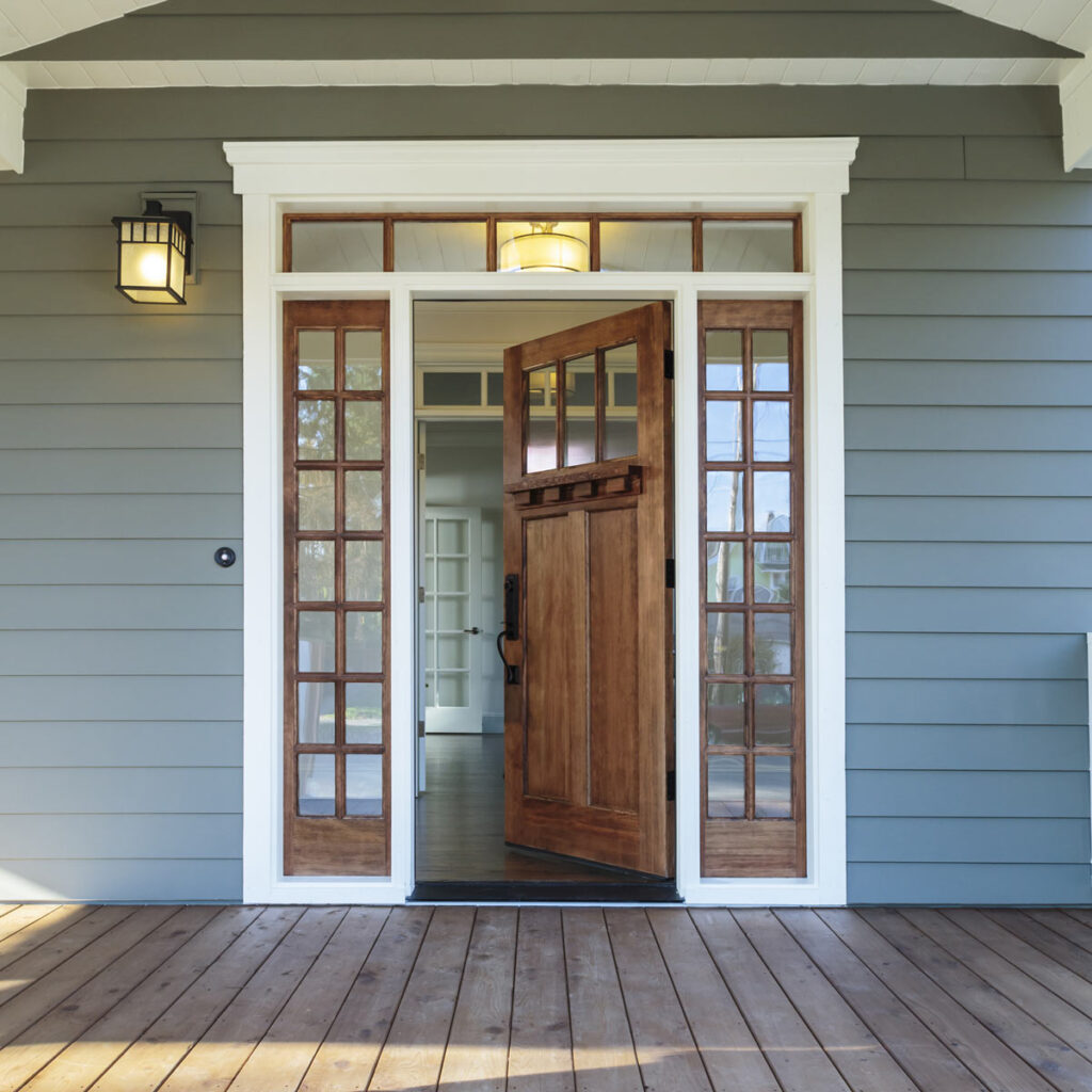 Front door of house