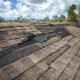 A damaged roof where the owner filed an insurance claim