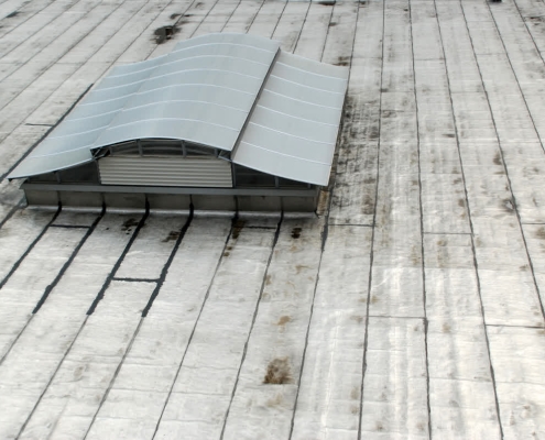 Commercial building in need of emergency roof repairs