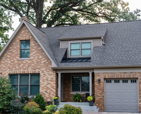 House with replaced roof