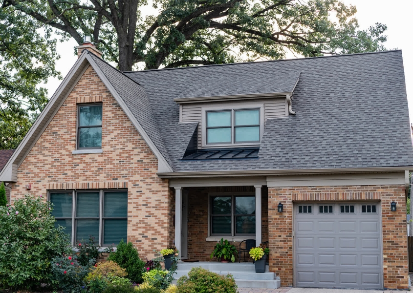 House with replaced roof